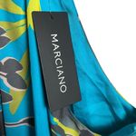 Marciano Blue Tropical Floral Print Halter Gold Chain Asymmetric Top Size Small Photo 6