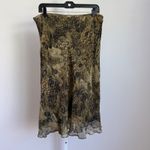 Rafaella Vintage 100% Silk Skirt Size 14 Brown Green fairy y2k Midi Photo 5