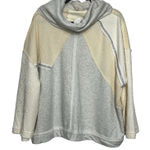 POL Cowl Neck Pullover Cream Gray Oversized Bling Size Small Photo 0