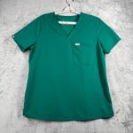 FIGS Technical Collection Womens Medium Catarina Emerald Green Scrub Top Photo 1