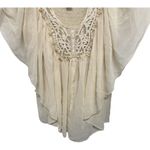 Victoria's Secret  Flowy Cream Blouse Whimsical Fairy Boho Size Medium Satin Photo 2
