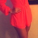Mod Boutique coral deep v long sleeve romper Photo 1