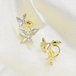 Pearlescent White Butterfly Ear Jacket Earrings Gold Photo 1