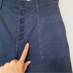 Reformation  Alicia High Rise Straight Leg Button Fly Cargo Pants Navy/Gray Sz 25 Photo 3