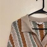 Love Riche  Beige and Green Striped Cardigan Photo 5