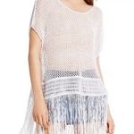 BCBGeneration fringe trim hem crochet women’s white tunic top Size XS/ Small Photo 0