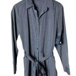 Lucky Brand Blue Logan Stripe Button Front Long Sleeve Jumpsuit Size Small NWT Photo 3