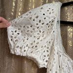 For Love & Lemons Becca White Eyelet Puff Sleeve Mini Dress XL NWT Photo 2