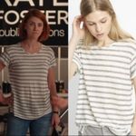 Vince  Linen Striped Crewneck Tee Size Small Photo 2