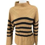 Old Navy Women's Beige Black Striped Turtleneck Pullover Sweater Top Size S Photo 0