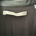 Rebecca Taylor  Black Faux Leather Long Sleeved Romper Size 6 Photo 4