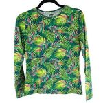 Lands' End Crew Neck Long Sleeve Rash Guard UPF 50 Swim Tee Green Palm XS Photo 0