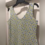 VTG 90s David Wayne Green & Blue Spring Ditsy Floral V Photo 4