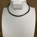 Black Suede Choker Necklace Silver Tone Clasp Adjustable Chain Women 12in New Photo 1