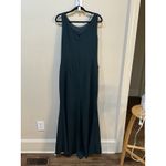 Betsy and Adam "Christine" Scuba Crepe Ruffled Bow Gown In Pine Green New Size 16 Photo 4