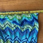 Lily Bleu‎ Sz L Strapless Chevron Maxi Casual Dress Neon Striped Belted Green Size L Photo 6