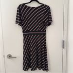 Ann Taylor  Pullover Striped V-Neck Mini Dress Size Extra Small XS Navy Blue Red Photo 4