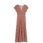Madewell  Woodblock Floral V-Neck Front Slits Maxi‎ Dress Brown Cream Size 2 Photo 5