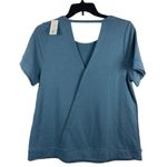 Lane Bryant Livi Activewear Short Sleeve Jogging Suit Blue Workout Top 14/16 NWT Photo 5