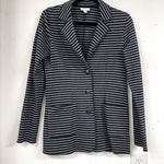 J.Jill  Navy Blue & White Striped Cardigan Blazer Jacket Womens XS Nautical Photo 0