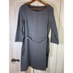 Talbots  Ponte Belted Knit Dress Womens 12 Preppy Office‎ Church Basic Retro Gray Photo 2
