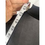 Sheer Mesh Long Sleeve Mock Neck Bodycon Midi Dress Black Ruched Thumbholes Size M Photo 7