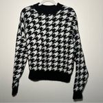 H&M Wool Blend Houndstooth Pullover Knit Chunky Black & White Sweater Size S Photo 0
