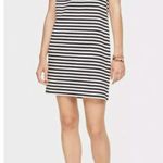 Kate Spade Women's  Kate Off The Shoulder Ruffle Cotton Shift Dress Black Stripe Photo 0