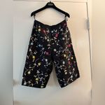 Talbots Vintage Irish Linen Black With Floral Embroidered Jorts Lined Bloomers Photo 1