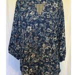 PaperMoon  Top Blouse Womens Size XS Paisley Print Navy Blue & Pink Stitch Fix Photo 0