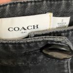 Coach : Black Denim Button Front Mini Skirt- pockets-100% cotton- 2 Photo 1