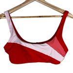 l*space L* Lizzie Bikini Top in Starburst Womens M Red Colorblock Scoop Neck Retro Photo 1