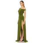 Khanums Slinky Off The Shoulder Maxi Dress in Green XSmall New Womens Gown Size XS Photo 2