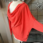 Free People  orange oversized off the shoulder long sleeve top size medium Photo 1