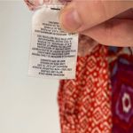 Anthropologie  AKEMI KIN Ikat Split Neck Top Orange / Red Aztec Embroidered Boho Photo 9