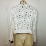 Lucky Brand Women's White Eyelet Moto Jacket, Size S Asymmetrical Zip Photo 7