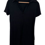 Pattyboutik 💥  Black V-Neck Short Sleeve Polo Photo 0