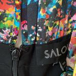 Saloni Grace Mini Dress in Golden‎ Elixir Off Shoulder Colorful Splatter Floral Black Size 2 Photo 8
