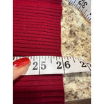 Catherine Malandrino Women's  Red Ribbed Bell Sleeve Crew Neck Sweater L Photo 4