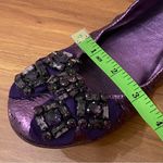 Tory Burch Azalea Jeweled Bow Metallic Purple Ballerina Ballet Flats Size 8.5M Photo 6