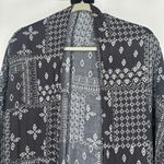 PPLA  Black Boho Kimono Patchwork Long Line Open Front Festival Size M Photo 1