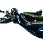 Angel Flying Brooch Lapel Pin Gold Silver Tone Trumpet Play Religious Christian Photo 0