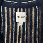 Nic+Zoe  Womens Cardigan Sweater L Blue Striped Button Front Cotton Blend NWT Photo 1