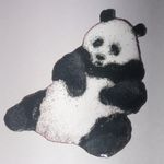 Vintage Black and White Boho Panda Brooch Photo 3