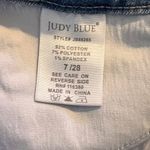 Judy Blue  Sz7/28 Skinny Fit Embroidered Stars Light Blue Jeans Raw Hem JB88265 Photo 13
