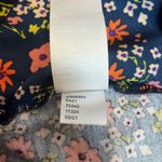 LOFT Floral Sleeveless Blouse Women's Size Small Navy Multicolor Print Photo 4