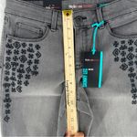 Style & Co . Gray Denim Skinny Jeans Black Embroidery Stretchy NWT Size 4 Photo 11