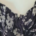 Lulus  Black Floral Print Tulle Bustier Maxi Dress NWT Photo 5