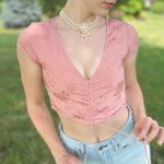 Urban Outfitters Motel by  Floral Jacquard Coquette  Adjustable Crop Top Photo 4