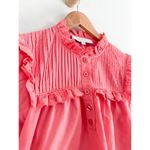 Hunter Bell NYC | Bea Quilted-Sleeve Ruffle-Trim Top | Sz M Photo 4